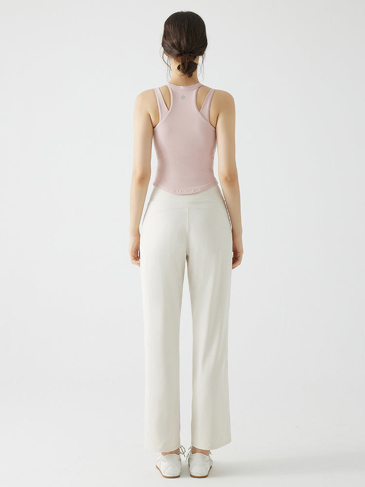 バックスタイル フェイクレイヤード スポーツブラ