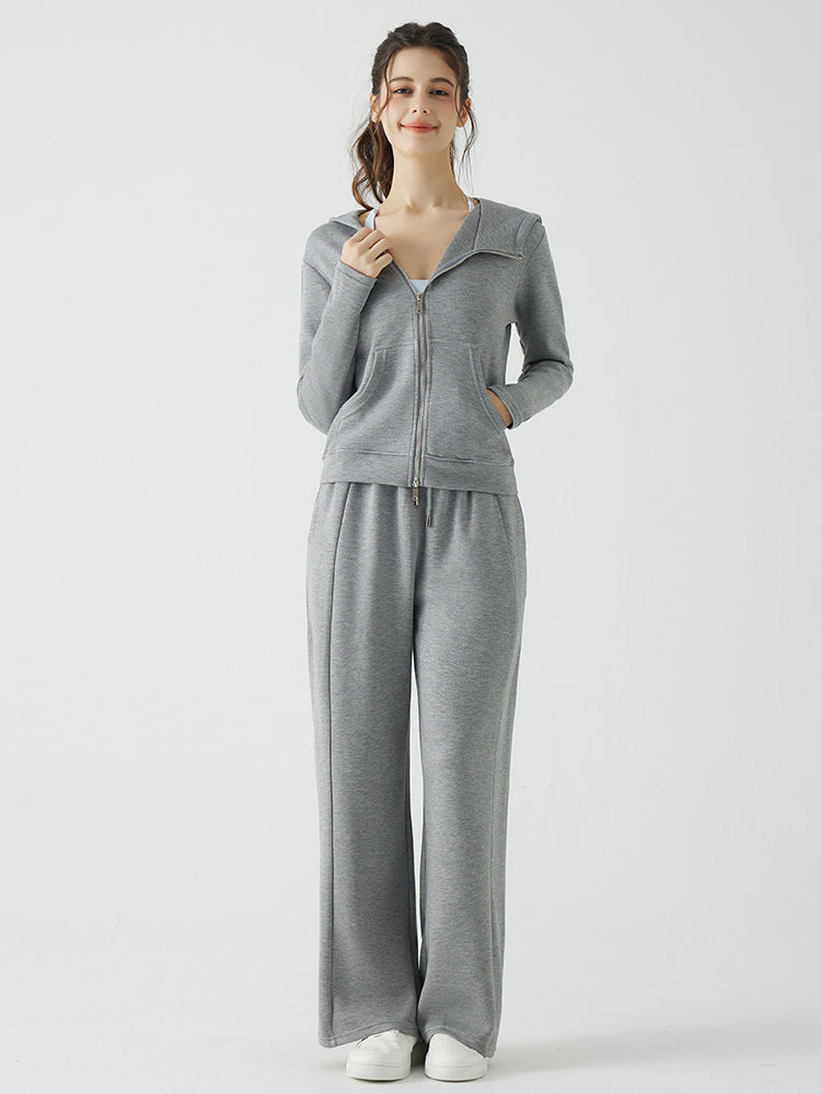 秋冬 ゆったり フード付き 斜めジップパーカ