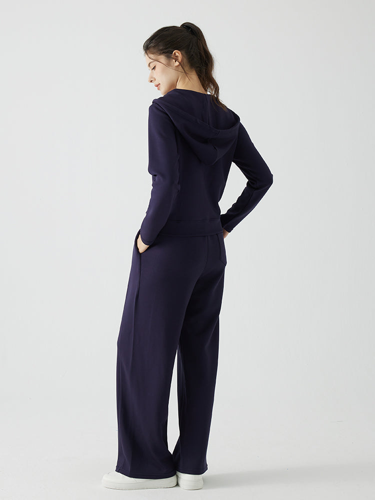 秋冬 ゆったり フード付き 斜めジップパーカ