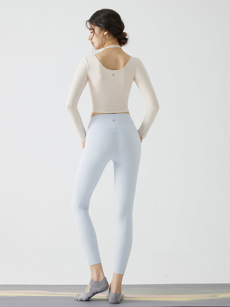 ホルターネック バックスタイル レイヤード風長袖