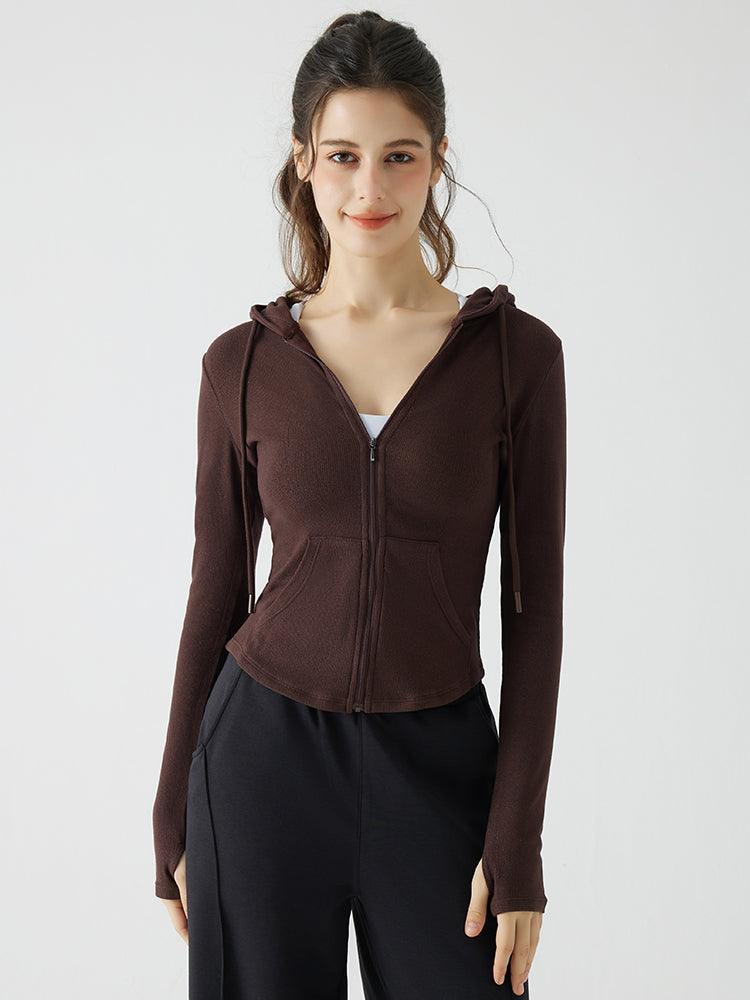 秋冬 スリムフィット フード付き パーカ