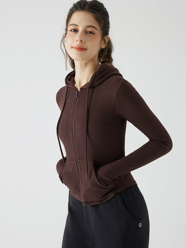 秋冬 スリムフィット フード付き パーカ