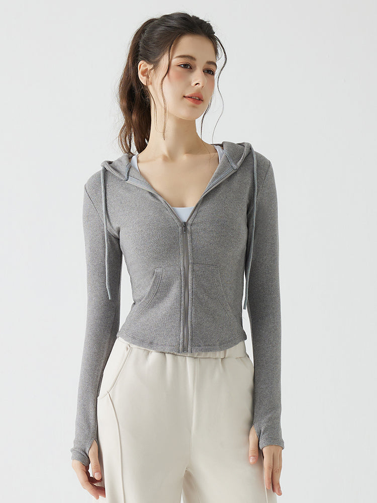 秋冬 スリムフィット フード付き パーカ