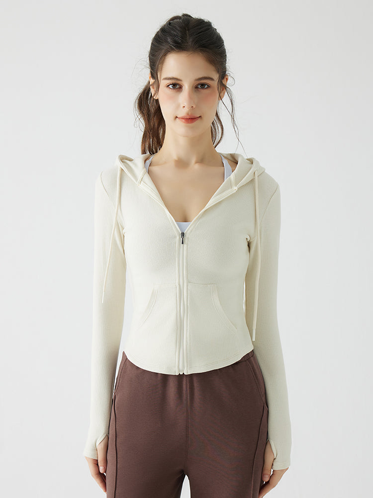 秋冬 スリムフィット フード付き パーカ