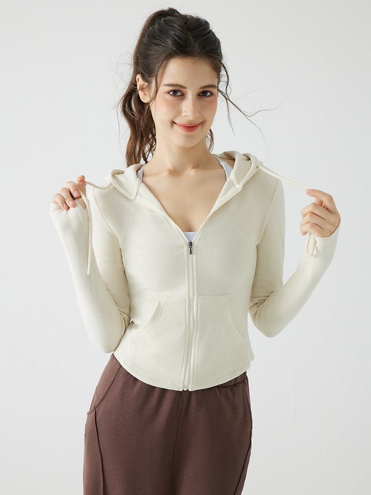 秋冬 スリムフィット フード付き パーカ