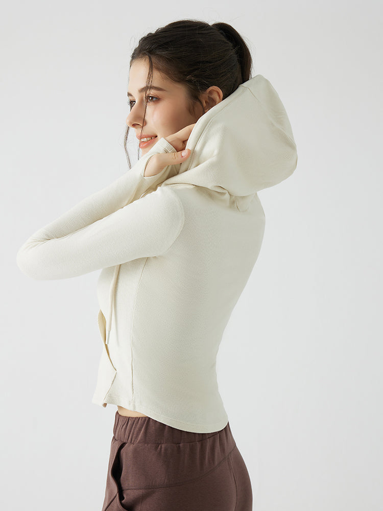 秋冬 スリムフィット フード付き パーカ