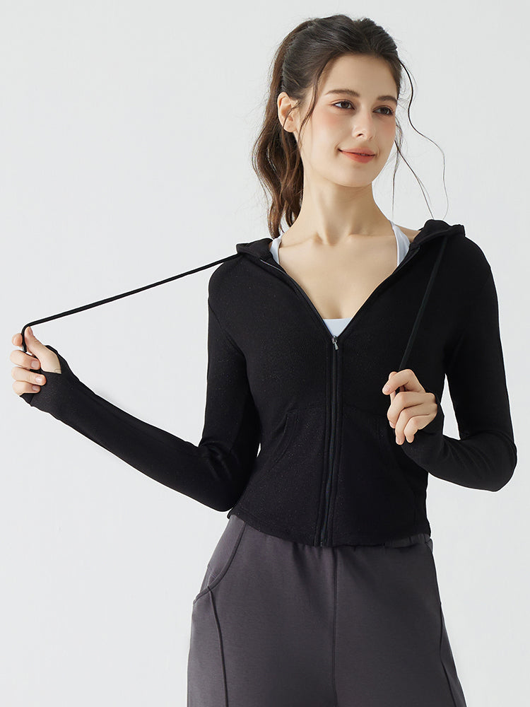 秋冬 スリムフィット フード付き パーカ