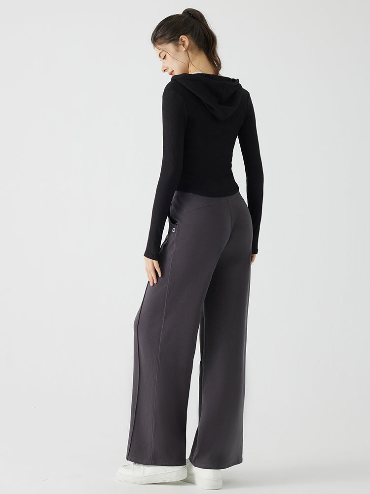 冬用 保温 ゆったり ワイドパンツ 裏起毛