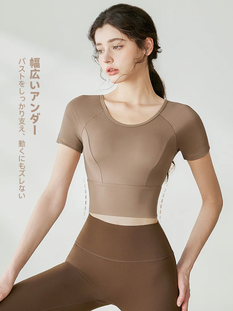 メッシュ切替 パッド付き半袖