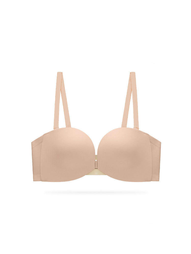 LIKEWILLOW フロントホック ストラップレスブラ ズレ防止