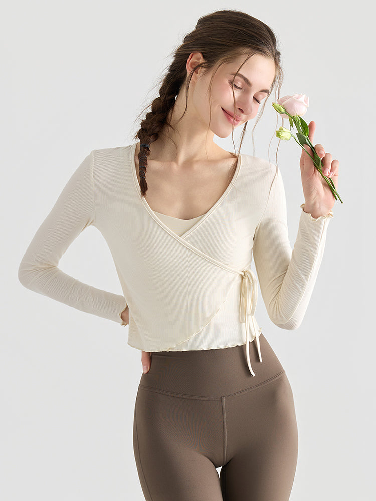 フリルカフス 速乾 羽織り ヨガトップ