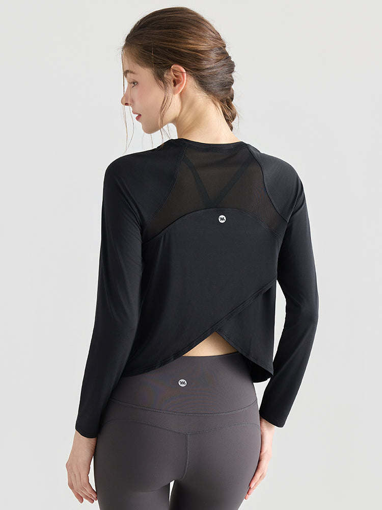 メッシュ切り替え 長袖シャツ