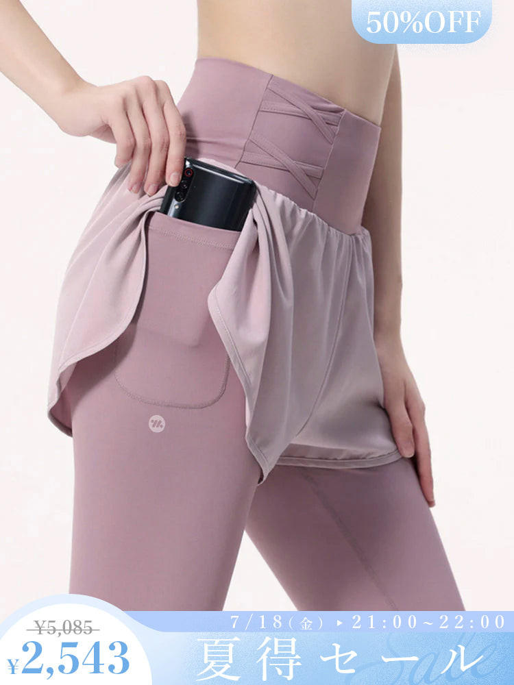 タフタショートパンツ付きレギンス ショートパンツ付きレギンス