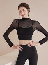 オーガンジー レイヤード パッド付き ロングスリーブ