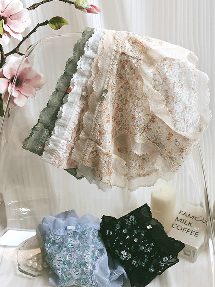 LIKEWILLOW 花柄 総レースショーツ はきこみ丈ふつう