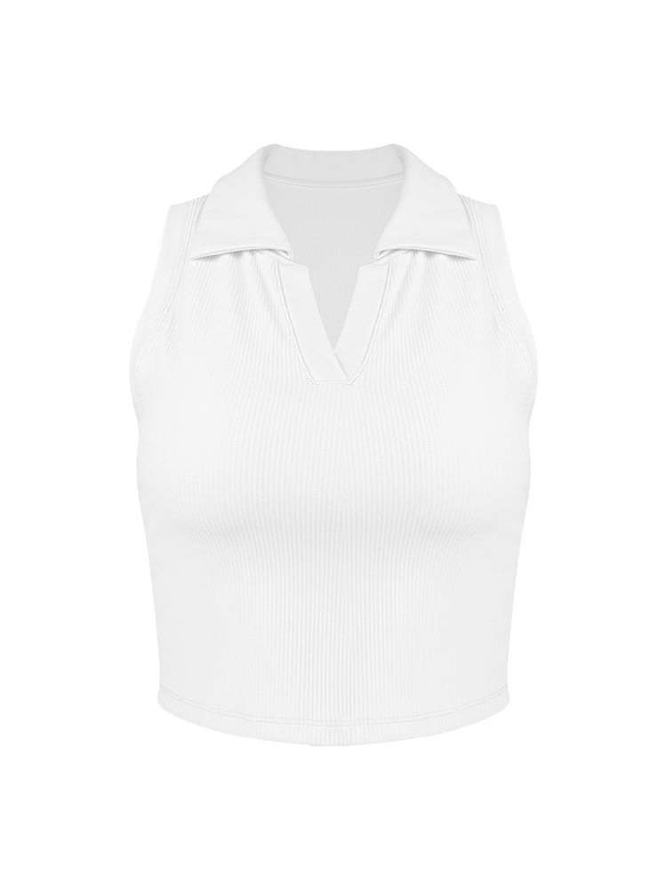 Vネック  ノースリーブ  パッド付き  ブラトップ