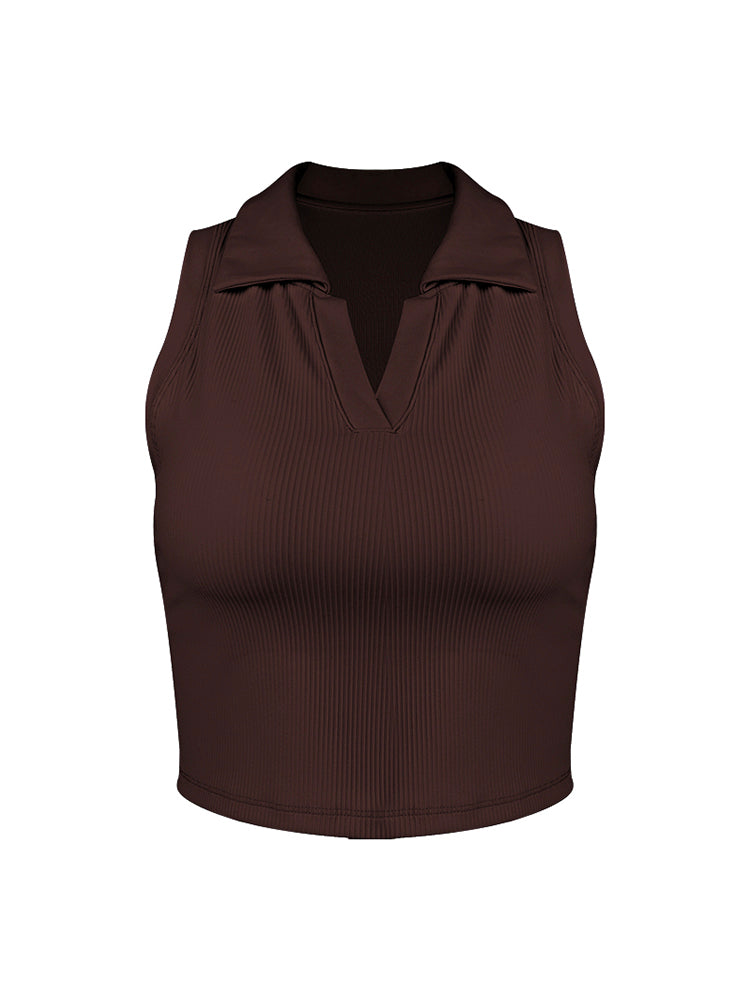 Vネック  ノースリーブ  パッド付き  ブラトップ