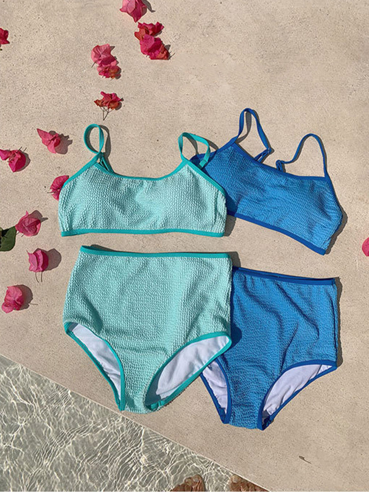 韓国風シンプルデザインビキニ上下セット