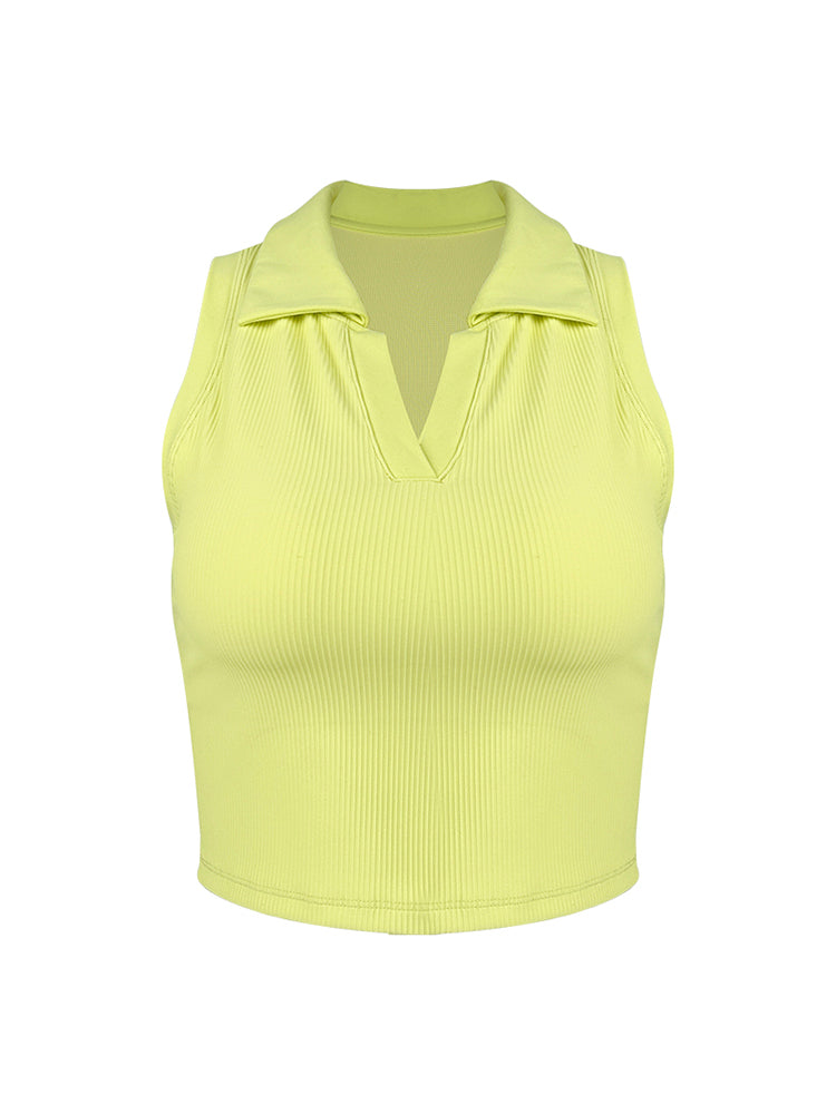 Vネック  ノースリーブ  パッド付き  ブラトップ