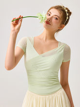 美背  吸汗速乾  メッシュ切り替え  パッド付き 半袖