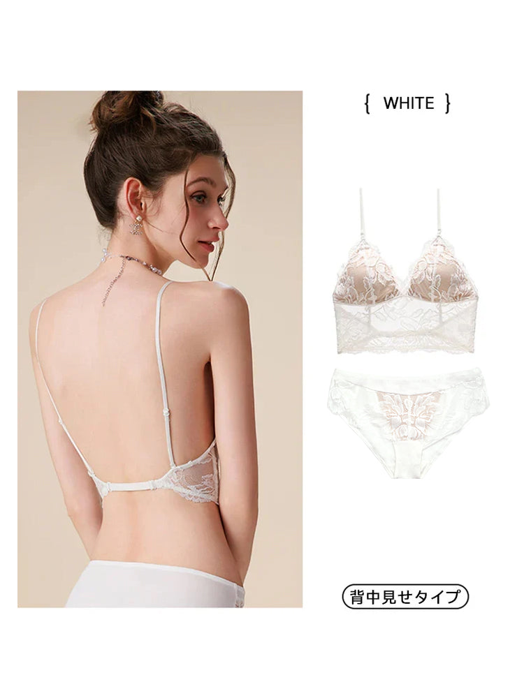 LIKEWILLOW 花柄レースノンワイヤーブラセット