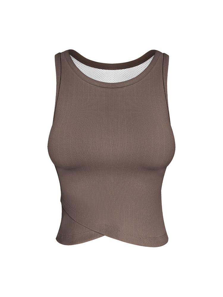 パッド付きタンクトップ フロント交差