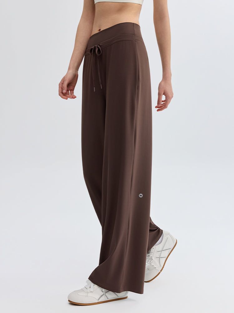 ハイウェスト ストレート ワイドパンツ ヨガパンツ