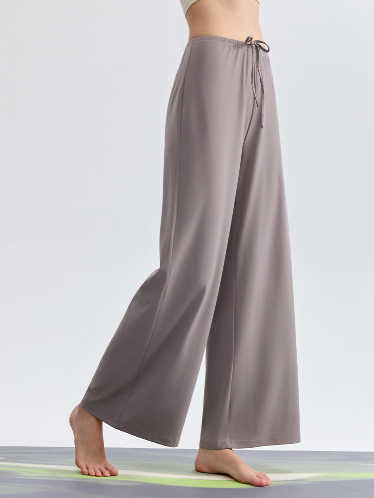 ソフトタッチ カジュアル 体型カバー スポーツウェア ワイドパンツ