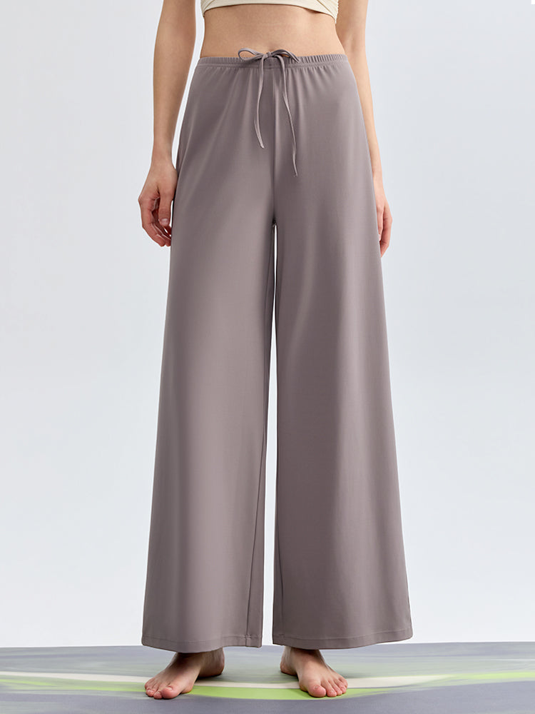 ソフトタッチ カジュアル 体型カバー スポーツウェア ワイドパンツ