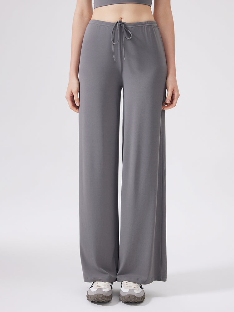 接触冷感 抗菌素材 薄手 ゆったり ワイトパンツ