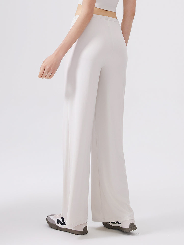 接触冷感 抗菌素材 薄手 ゆったり ワイトパンツ