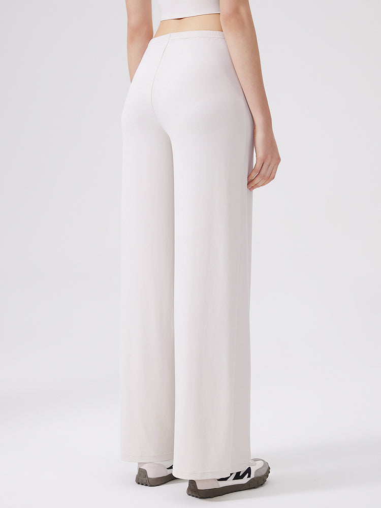 接触冷感 抗菌素材 薄手 ゆったり ワイトパンツ