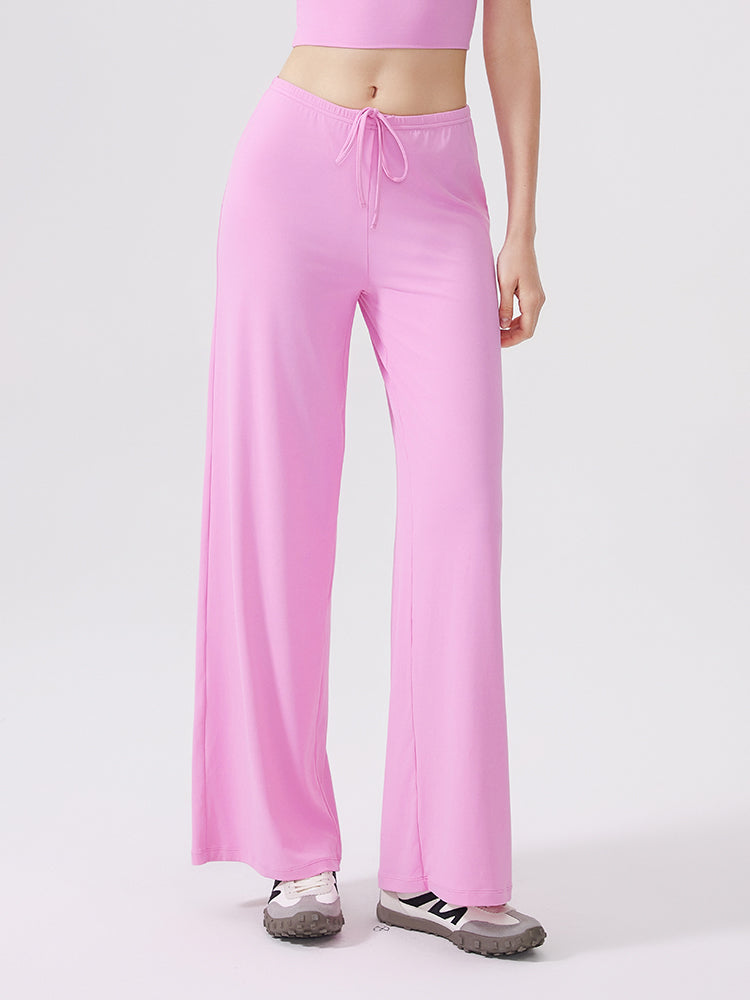 接触冷感 抗菌素材 薄手 ゆったり ワイトパンツ