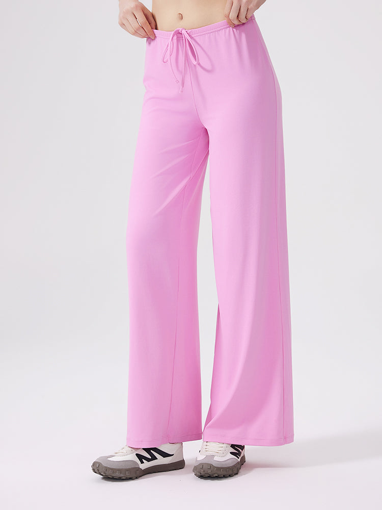 接触冷感 抗菌素材 薄手 ゆったり ワイトパンツ