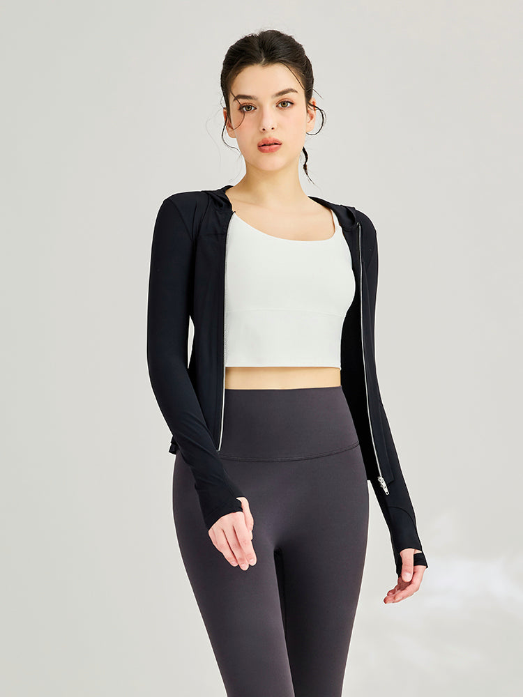 接触冷感  UVプロテクション  指穴付き  長袖  薄手 フード付きパーカー