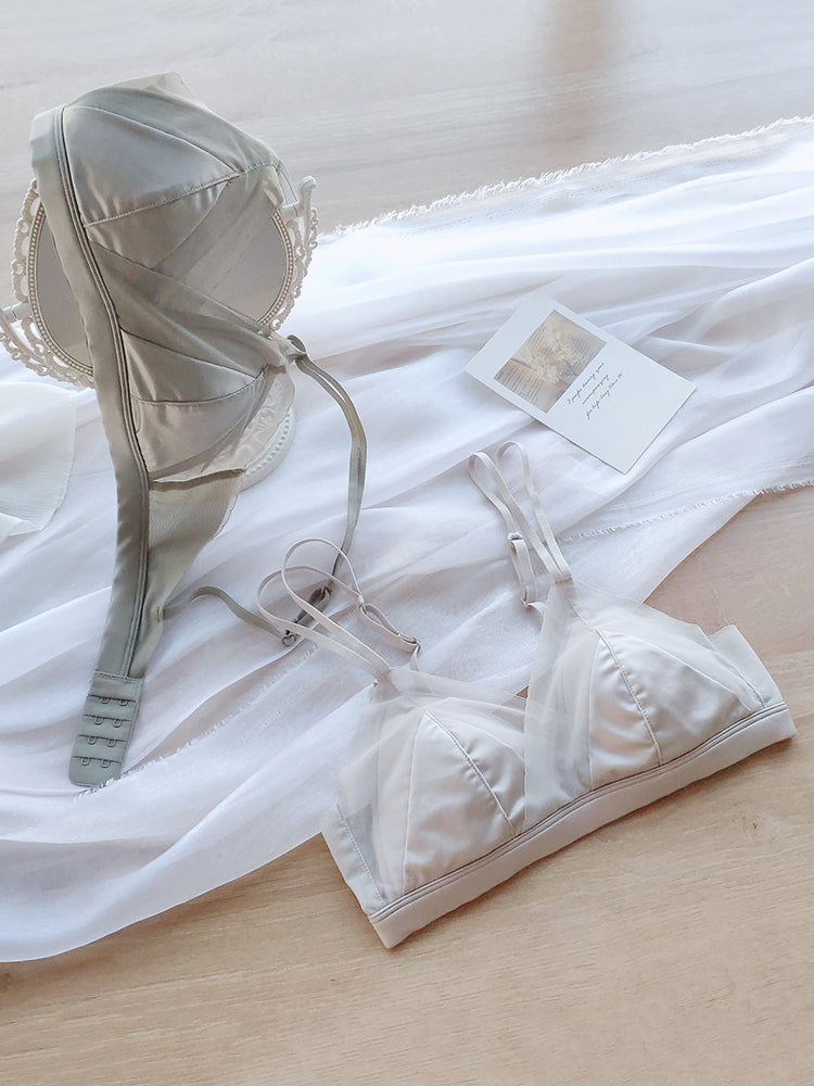 LIKEWILLOW 光沢感ワイヤレス 通気ブラ&ショーツ