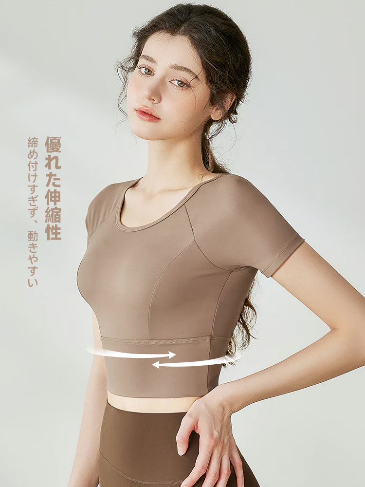 メッシュ切替 パッド付き半袖