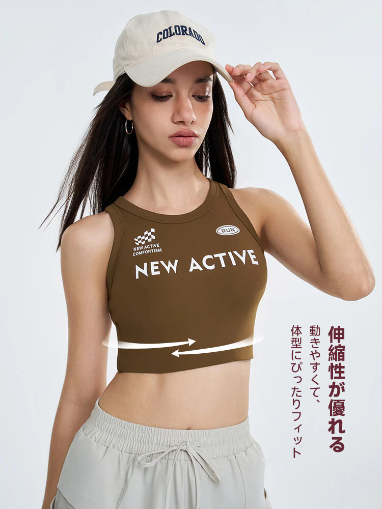 クロップドタンクトップ カップ付き