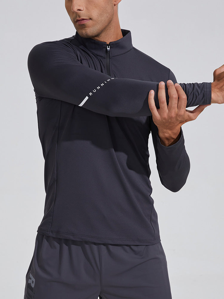 ハーフジップ タイツ長袖メンズ 秋冬 トレーニングウェア