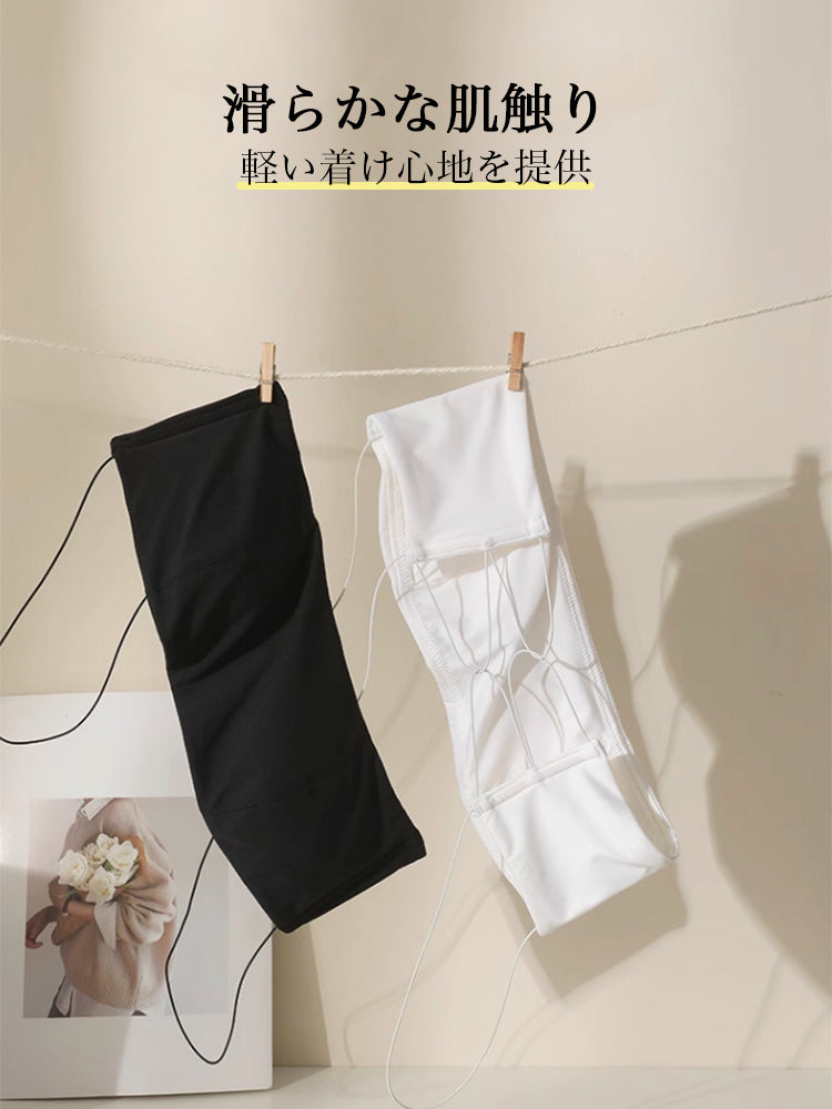 細い肩紐 美背中ノンワイヤーブラ&ショーツセット