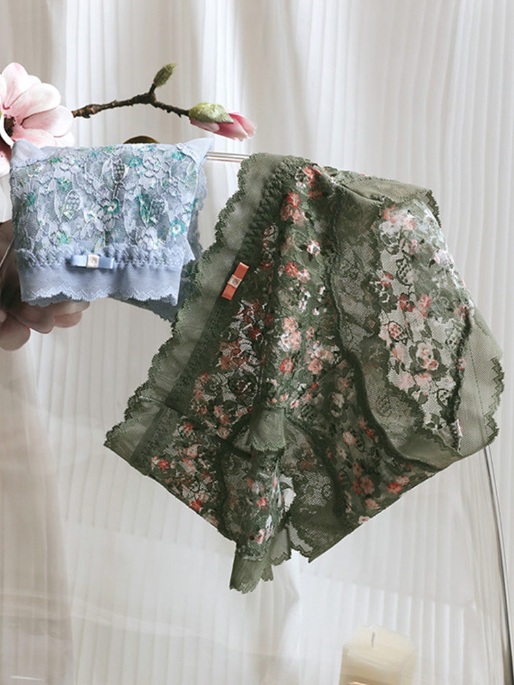 LIKEWILLOW 花柄 総レースショーツ はきこみ丈ふつう