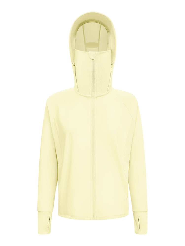 冷感 UV加工 サンバイザー付き 顔までカバー パーカー