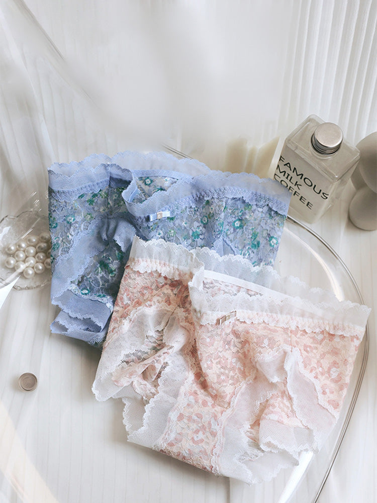 LIKEWILLOW 花柄 総レースショーツ はきこみ丈ふつう