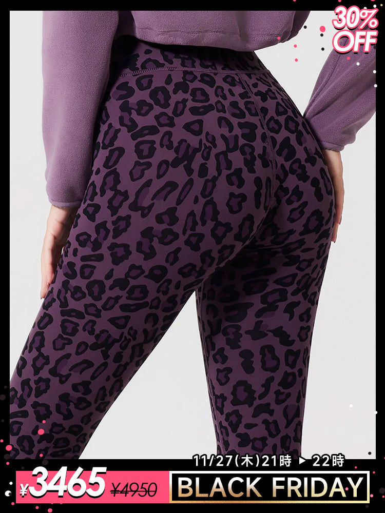 裏起毛 ヒョウ柄レギンス 秋冬