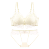 【ノンワイヤー盛れる】下厚パッド 大人っぽい総レースブラ&ショーツ