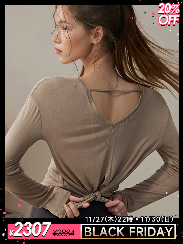 バックスリット入り 長袖シャツ 通気