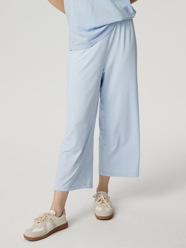 接触冷感 日焼け止め ワイドパンツ