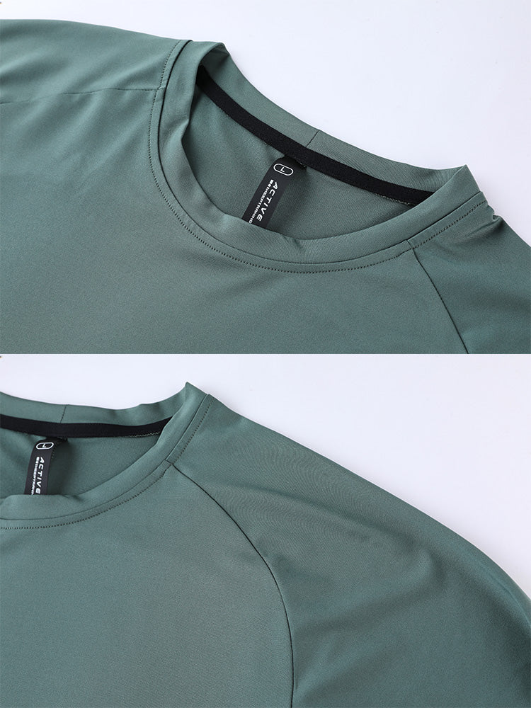 メンズ Tシャツ クルーネック タイト フィットネス 長袖