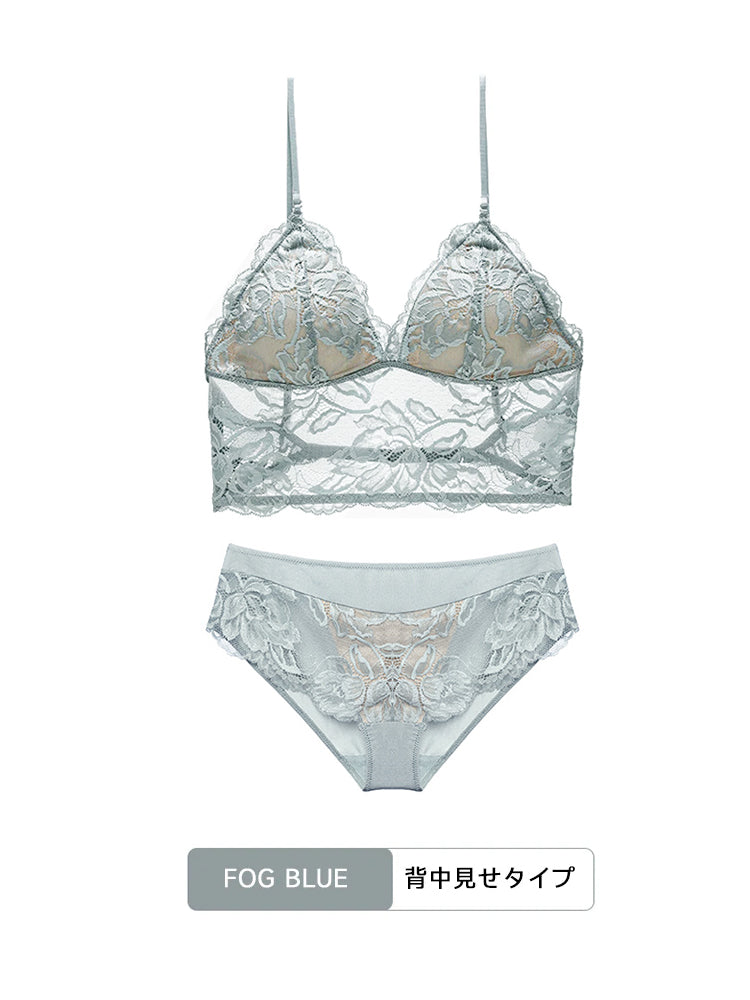 LIKEWILLOW 花柄レースノンワイヤーブラセット