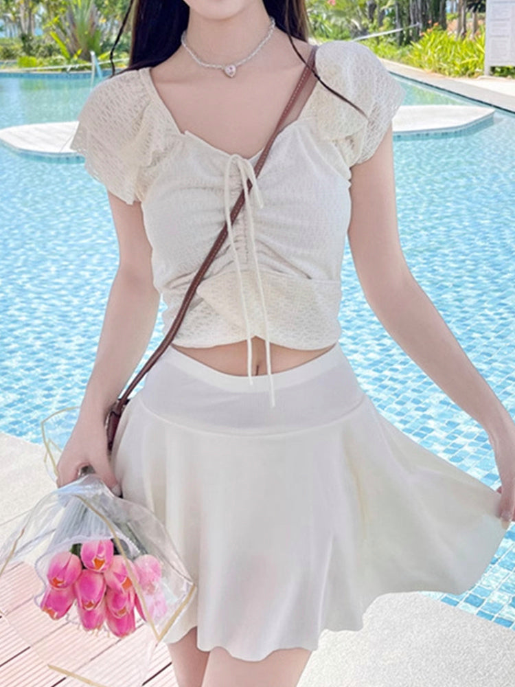 フレアスカート セパレート お洋服っぽい水着 ノンワイヤー